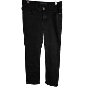 Rock & Republic Kendall Cropped Black Jeans Stretch Embellished Pocket SIZE 10